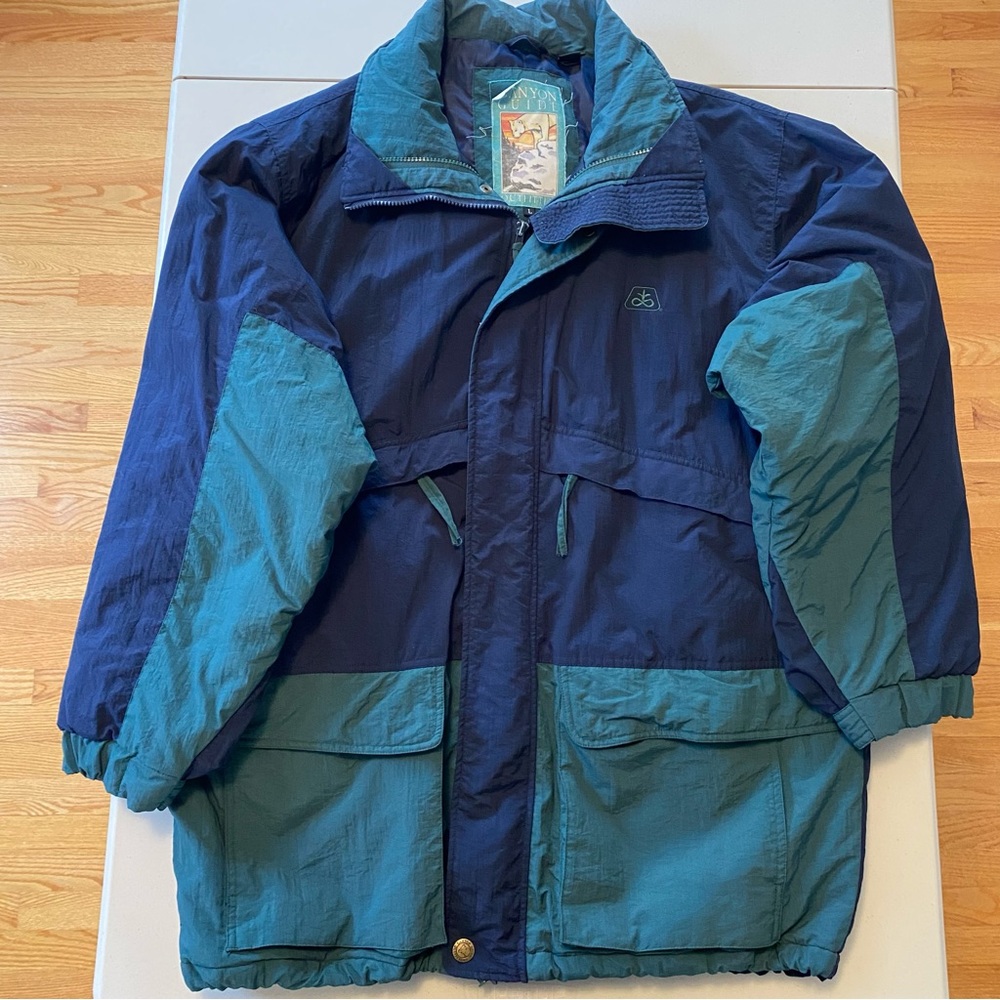 Canyon Guide Outfitters Men’s Hooded Nylon Jacket Retro Hiking Gorpcore Size L